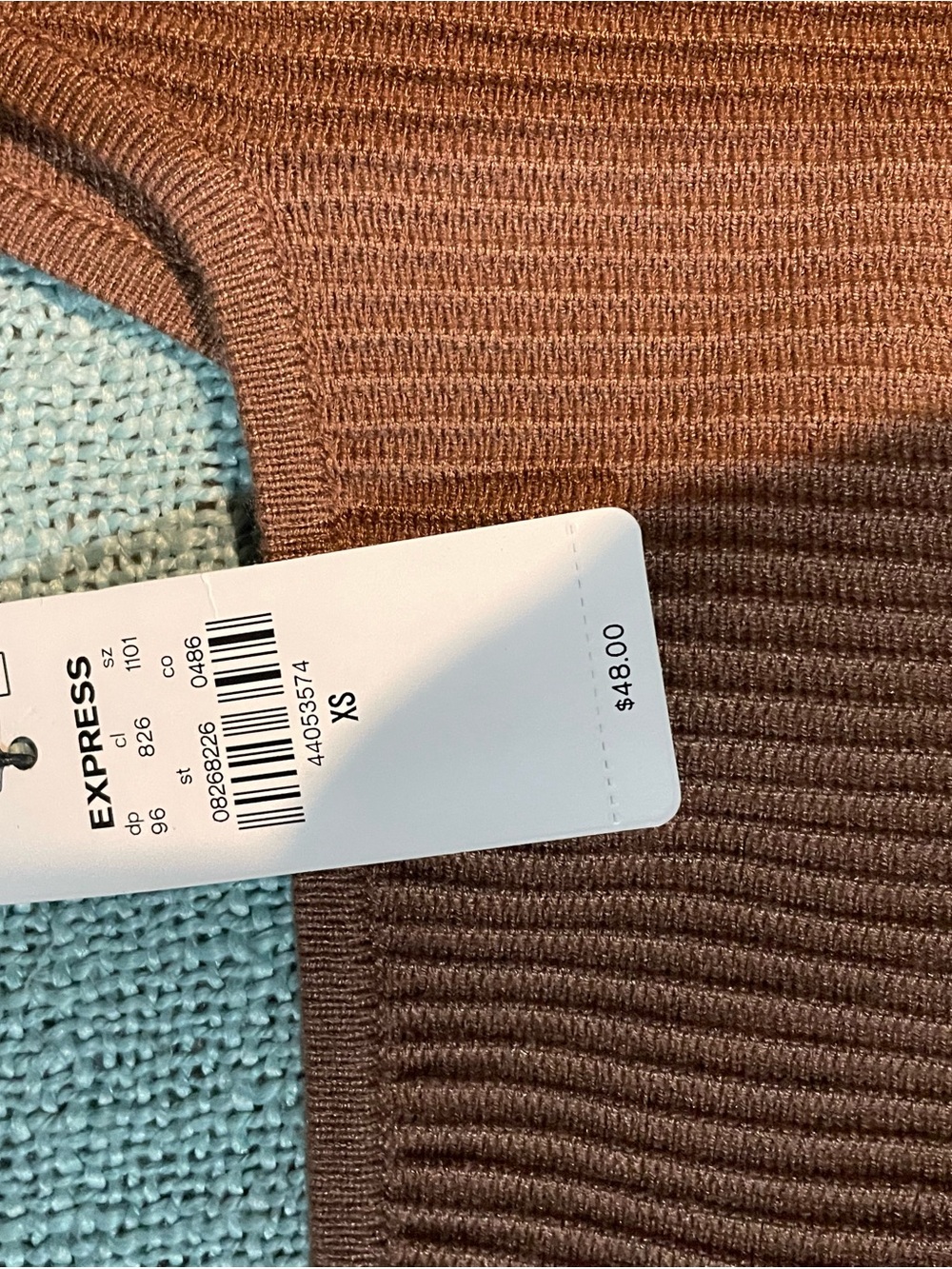 Express Ribbed Tank Top in Rust - Picture 2 of 3